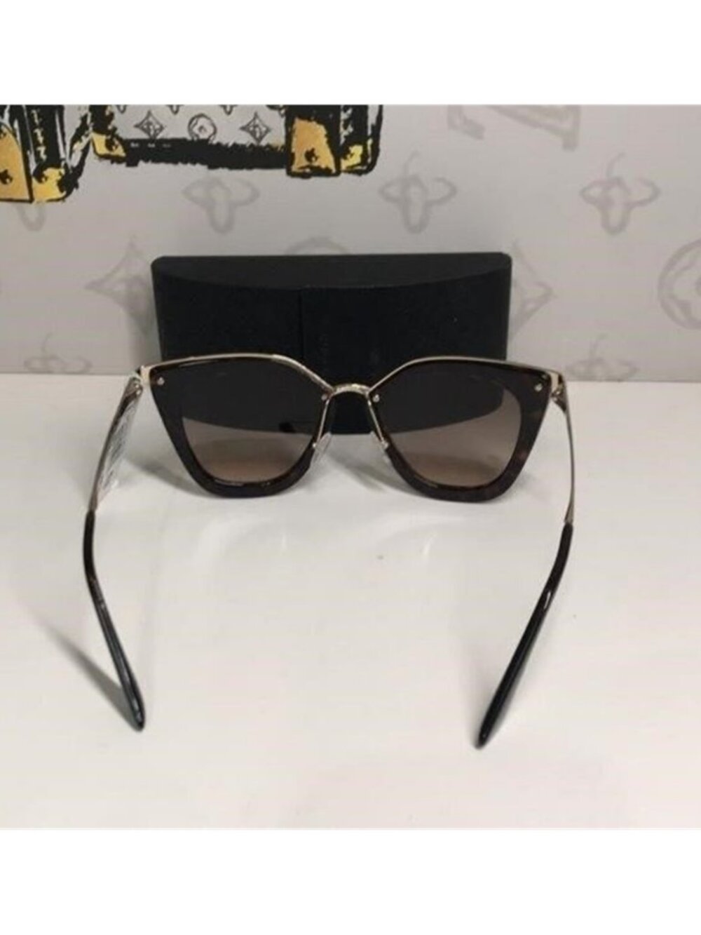 New Authentic Prada PR53S 2AU-3D0 – Havana Brown Gradient Cat-Eye Sunglasses - Picture 12 of 12